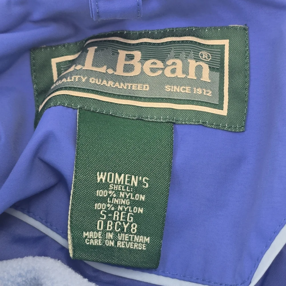 L. L. Bean Women’s 3-in-1 Interchange Jacket Fleece Liner Blue Hooded Size‎ SM.